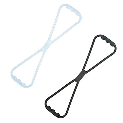 LZYMSZ 2 x Yoga-Rallye-Bänder, Silikon, Widerstandsband, tragbar, hochelastisch, Übungsschnur für Dehnung und Fitness (schwarz und weiß)