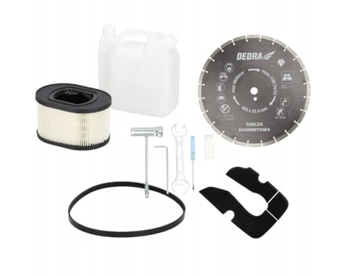 Benzinbeton- und Stahlschneidemaschine 400 mm DEDRA, Stark 4,8 kW, Scheibe: 400 x 25,4 mm, Zweitaktmotor, Entlastungsventil, doppelter Luftfilter, Wasserkühlung, Luftkühlung und Staubschutz