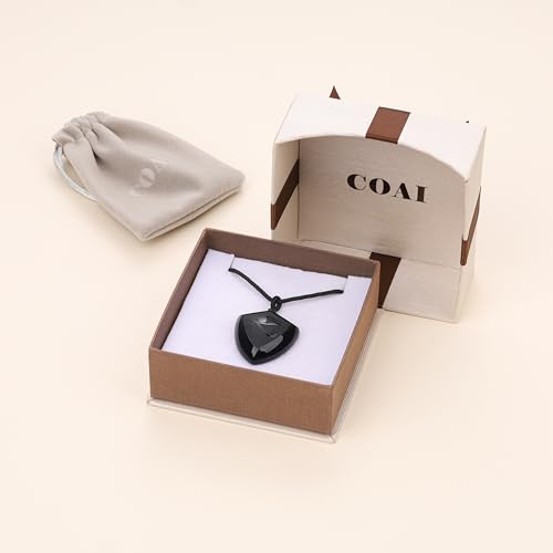 Collier bouclier obsidienne pendentif unisexe ajustable noir - 6