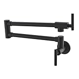 Havin Black Stainless Steel Pot Filler,Wall Mount Commercial Pot FillerFolding Faucet,Style A,Matte Black