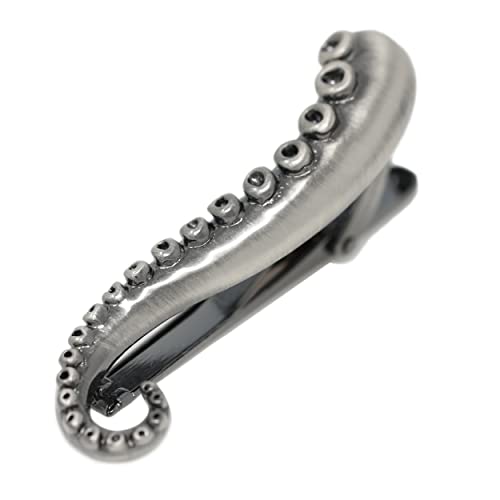 Octopus Limb Tie Bar Burnished Silver Tone Octopus Limb Tie Clip In Box