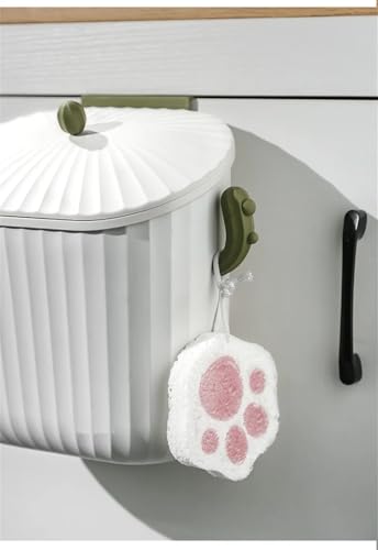 Image of Kitchen Trash Can - 2.1 Gallon 8 Liter Wall-Mounted Hanging Garbage Can with Lid for Kitchen Cabinet Door, Small Under Sink Trash Can for Cupboard, Bathroom, Polypropylene