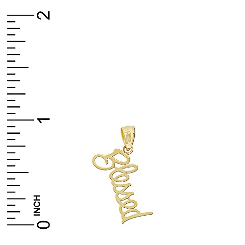 Gold Vertical Blessed Charm - 10 Karat Solid Gold4