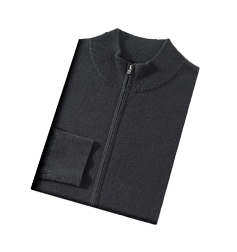 Men 100 Percent Half High Collar Sweater Zipper Open Cardigan Knitted Loose Casual Zipper Thickened Sweater