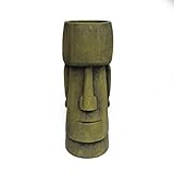 Christopher Knight Home Glacier Antique Green Cast Stone Outdoor Easter Island Tiki Urn