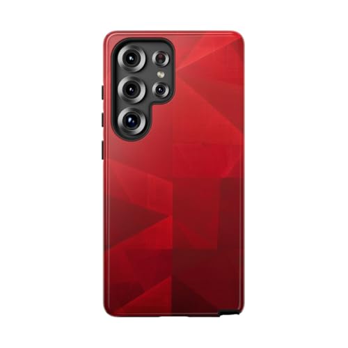 Coque Samsung S25 Ultra rouge géométrique style urbain chic