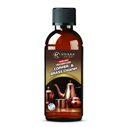 KIVANA SHINE Copper, Bronze & Brass Cleaner Spray | 200 ML | zero Abrasives, zero Scratches | Non-Toxic, Plant Based | Suitable for Drinkware, Cookware, Idols & Diyas | Co- Created with P-TAL