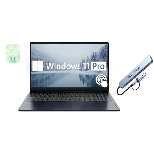 Lenovo IdeaPad 15.6” FHD Touchscreen Laptop, 40GB RAM 2.5TB Storage (2TB SSD+512GB Docking Station Set), 10-Cores Intel Core i5, Windows 11 Pro with Microsoft Office Included, PLUSERA Earphones