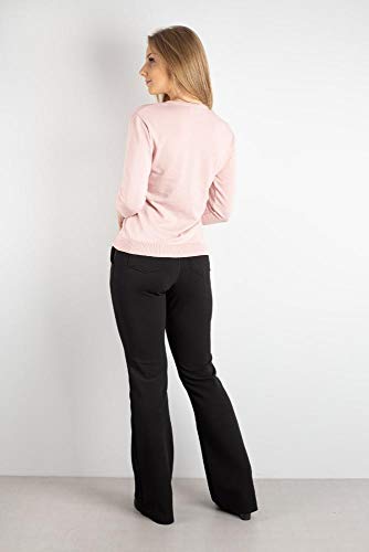 Blusa de malha manga longa 31211 - Rosa - Gg