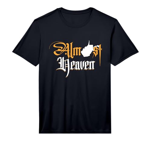 Mens Almost Heaven | West Virginia Map | USA American State Performance T-Shirt