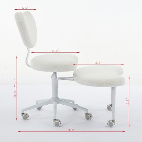 Image of Active Sitting Revolution Office Chair - Cross-Legged & Kneeling Positions, 4.2 inch Thick Cushion, 360 Footstool, 250lbs Weight Support, Home Office /Yoga /Meditation (Teddy, Pink)