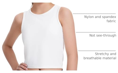 Image of HASMES Girls Athletic Tank Tops Sleeveless Basic Dance Crop Tops for Kids