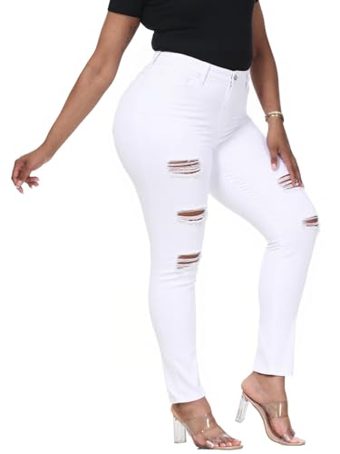 High Waisted Skinny Jeans for Women Butt Lifting Stretchy Jeans Distressed Tummy Control Denim Pants3