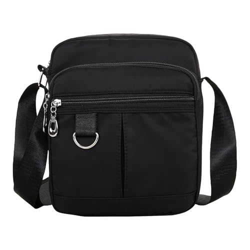 Lightweight Nylon Cloth Crossbody Bag for Women, Portable Multi Compartment Casual Shoulder Bag, for Travel or Sports