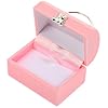 CLISPEED Petite Boîte à Bijoux Floquée Rose pour Bagues Boucles D’Oreilles et Colliers Écrin à Bagues de Fiançailles Présent Mariage Coffret Bijou Compact pour Cérémonie et