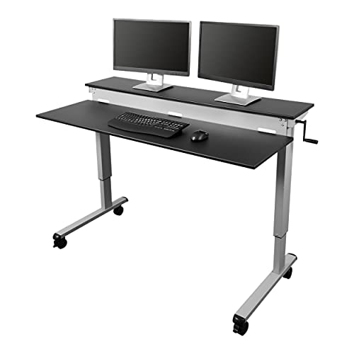 S STAND UP DESK STORE Crank Adjustable 2-Tier...