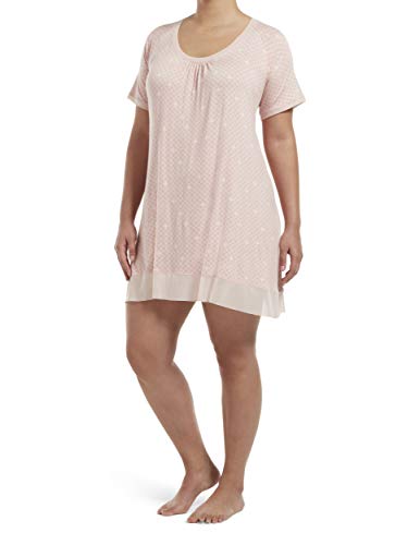 Hue Women's Sleepwell With Temptech Short Sleeve Nightgown Sleepshirt, Calming Rose, Large #TOP19