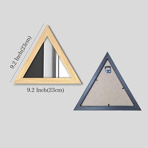Image of Art Street Acrylic Wall Mirror for Decoration Set of 4, Triangle Shape Acrylic Basin Mirror with Hanging Hook for Bathroom, Bedroom, Home and Office Wall Decor (9x9 Inch, Beige)