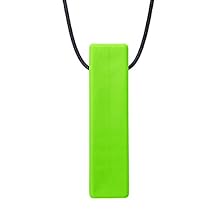 Chew Jewelry Brick Stick XT Sensory Chew Necklace by ARK Extra Tough, Lime Green, Smooth
