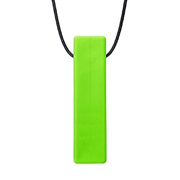 Chew Jewelry Brick Stick XT Sensory Chew Necklace by ARK Extra Tough, Lime Green, Smooth