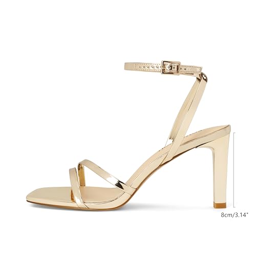 SOVANYOU Heeled Sandals for Women Dressy Square Open Toe Strappy High Heels with Ankle Strap for Wedding Party Daily Wear2