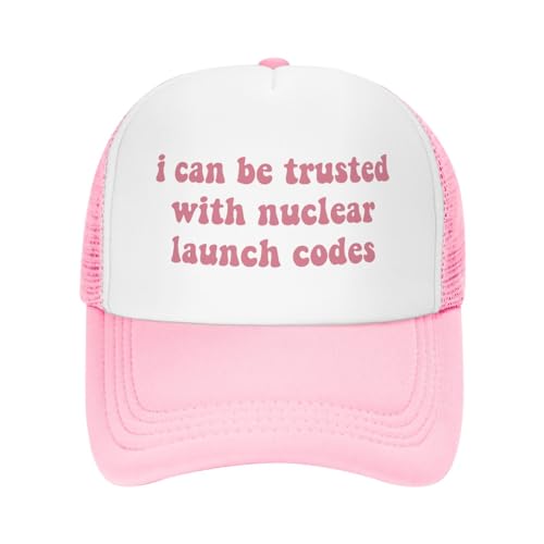 Image of Put It On My Boyfriends Tab Trucker Hats for Women Pink Men Humor Gift Pink Hats for Men
