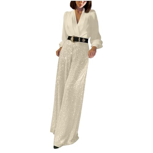 Combinaison élégante pour femme Ybing à jambe large et taille élastique