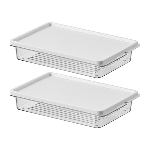 Cajas de almacenamiento portátiles para frigorífico, apilables para frigorífico, organizador de congelador, a prueba de fugas, apto para cocina, despensa