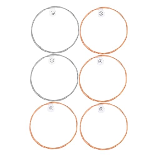 AKOOSY 6個 フォークギター用プロ仕様アコースティックギター弦 強靭な素材採用 明るい音色と長いサステイン 指弾きになグリップ感 楽器交