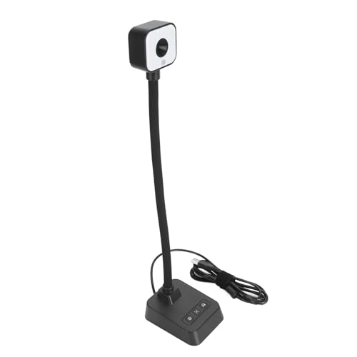 Fotocamera per Documenti Webcam 4K con Messa a Fuoco Automatica per in Classe con Microfono per Riduzione del Rumore AI Luce LED a 3 Livelli Obiettivo Ruotabile usb