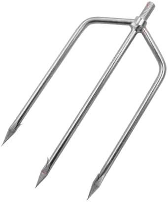 KTGCOZS 3 Prong Stainless Steel Fishing Harpoon Barbed Diving Spears Fork