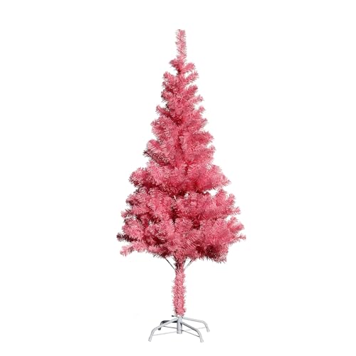 Mojawo Albero di Natale artificiale, 60/150/180 cm, con supporto, rosa, dimensioni: 180 cm