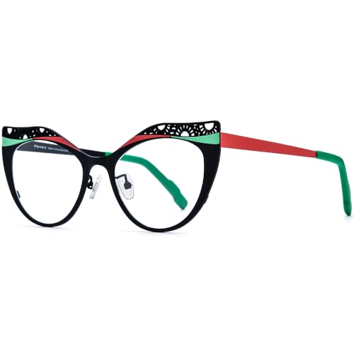 Image of FONEX Colorful Pure Titanium Glasses Frame Women Retro Round Eyeglasses