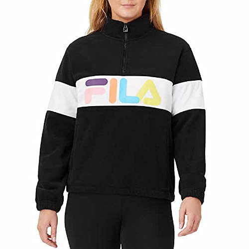 Image of Fila Ladies’ Fleece Quarter Zip Pullover (Black, M)