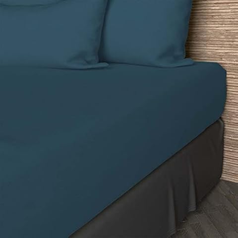 Soleil d'ocre Fitted Sheet, Cotton, Blue, 140 x 190 cm Cover