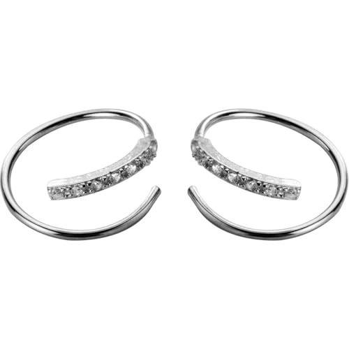 En forme de spirale boucles d'oreilles femme tendance avec strass brillant argenté