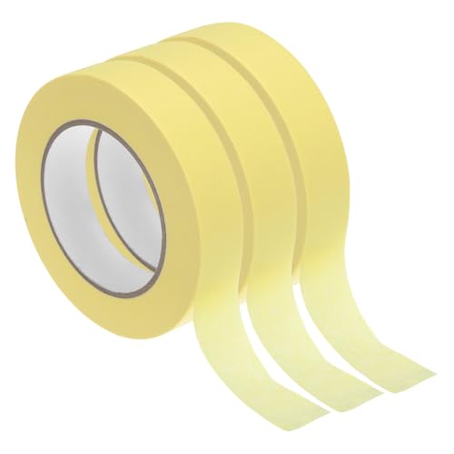 Image of PATIKIL Masking Tape 0.8 Inch x 55 Yard, 3 Roll General Purpose Adhesive Painting Tape Painters Tape for Arts Crafts Label, Yellow
