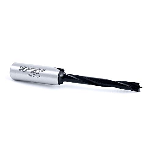 Amana Tool - 202005 Carbide Tipped Brad Pt. Boring Bit R/H 5mm Dia x 77mm Long x 10mm Sh
