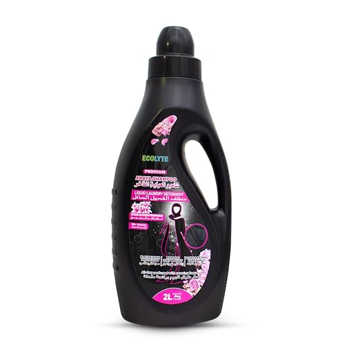 ECOLYTE+ Abaya Shampoo, Premium Liquid Laundry Detergent, Color Protection, Perfect Cleanliness, Radiantly Black Care, Dirt Removal & Long Lasting Fragrance - (Spring Blossom, 2 Liter)