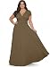 KOH KOH Womens Sexy Cap Short Sleeve V-Neck Flowy Cocktail Gown