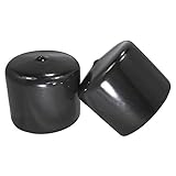 Prescott Plastics 8 Pack: Round Black Vinyl (Tall) Pipe Flexible End Cap Cover (1.875
