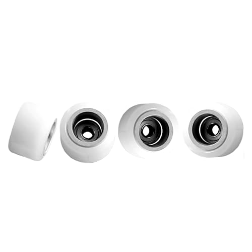 Noahwood Fingerboard LongSpin Pro Wheel Finger Skateboard Extreme Sports Durable skid Strong Grip Handmade Outperform Polyurethane 7.62mm Twin Sheel White-Silver Wheel