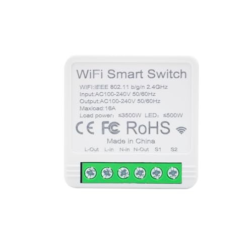 RODOT 16A Mini WiFi Smart Switch Relay Module – Compatible with Alexa & Google Home, Ewelink APP Remote Control, Voice & Timer Schedule for Light, Fan, No Hub Required