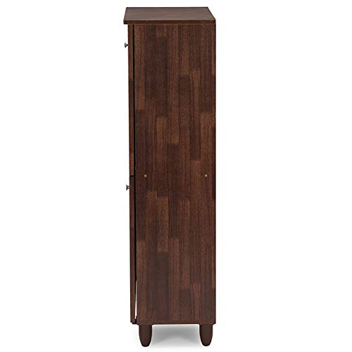 Baxton Studio Wholesale Interiors Fernanda Modern And Contemporary 4-Door Oak Brown Wooden Entryway Shoes Storage Tall Cabinet #TOP6