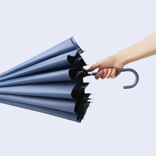 Parapluie long 16 os grand format anti-tempête noir