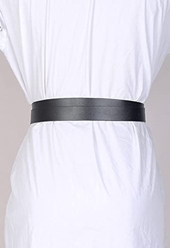 Women Big Buckle Corset Belt Double Strap Tie Knot PU Leather Belts3