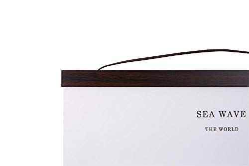 Image of 25x16 25x35 25x38 Poster Frame, Magnetic Light Wood Wooden Frame Hanger for Photo Picutre Canvas Artwork Art Print Wall Hanging (1 Pack, 25 inch, Walnut)