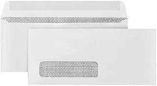 500 Number 10 Single Window Envelopes - Thick Gummed Seal - Designed