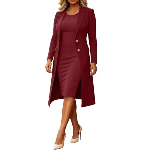 Ensemble femme jupe longue élégante en maille douce et veste légère premium