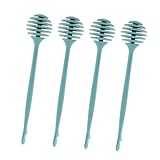 FUNOMOCYA 4個 ハニースターラー 鋼鉄 ハニースティック 台所 かくはん棒 かき混ぜ棒 ジャムスターラー 蜂蜜撹拌棒 便利な攪拌棒 Pp Blue 再利用可能